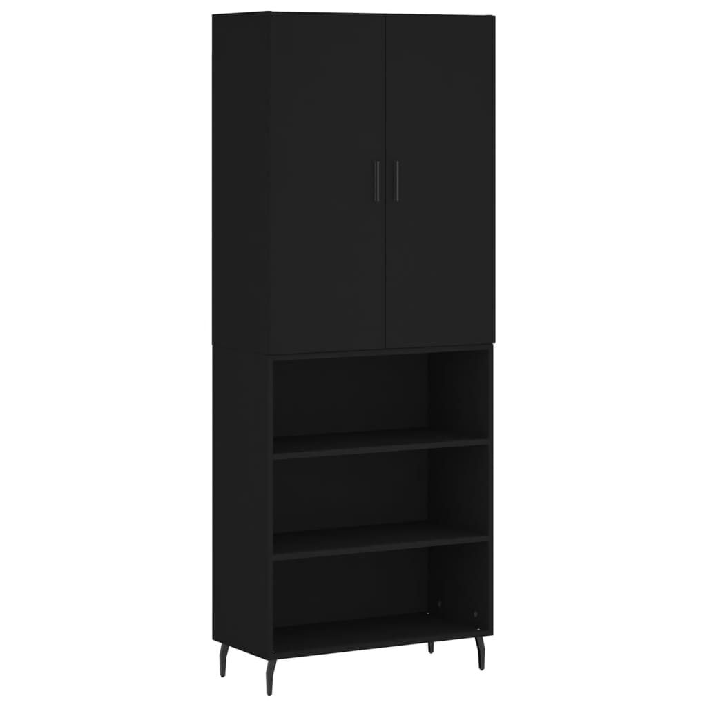 vidaXL Ντουλάπι Μαύρο 69,5x34x180 εκ. από Επεξεργασμένο Ξύλο