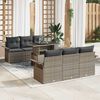 vidaXL Σετ Καναπέ Κήπου με μαξιλάρι 7 pcs Γκρι Πολυ ράταν