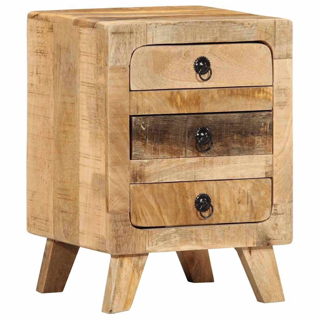 vidaXL Κομοδίνο 2 τεμάχια 37x32x50 cm Στερεό ξύλο ακατέργαστο μάνγκο