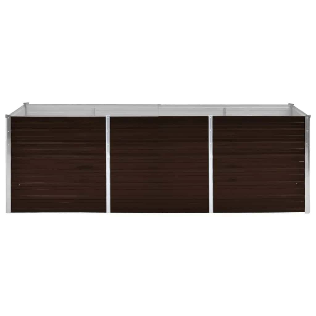 vidaXL Ζαρντινιέρα Υπερυψωμένη Καφέ 240x80x77 εκ. Γαλβανισμ. Χάλυβας