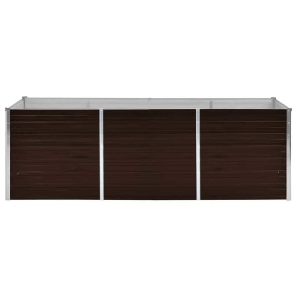 vidaXL Ζαρντινιέρα Υπερυψωμένη Καφέ 240x80x77 εκ. Γαλβανισμ. Χάλυβας