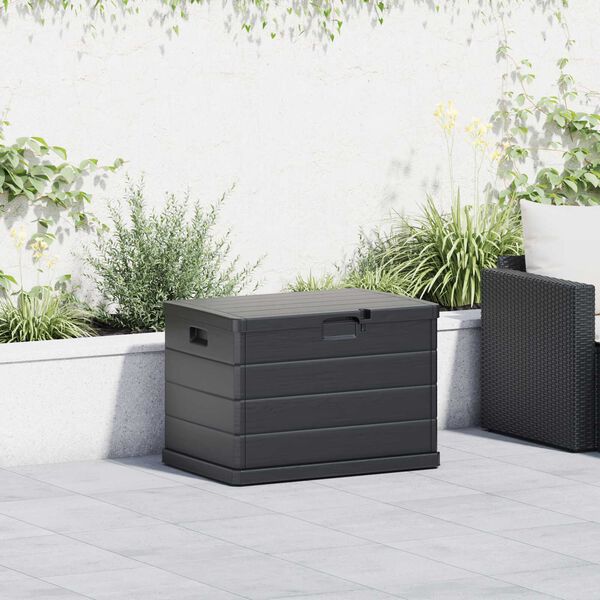 vidaXL Κουτί αποθήκευσης κήπου Ανθρακί 77.5 x 54.5 x 53 εκ. Πλαστικό