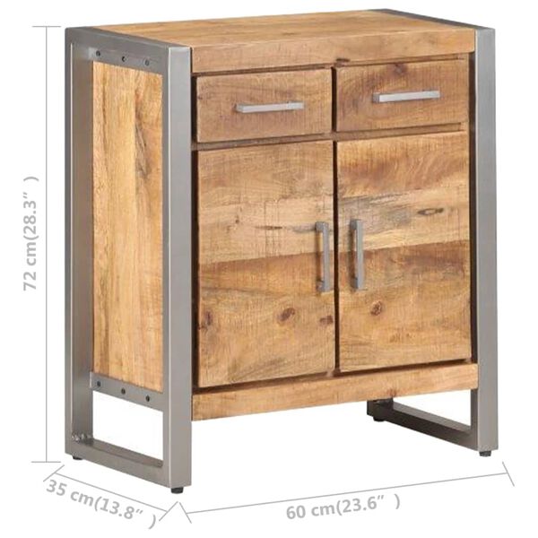vidaXL Ντουλάπι 60 x 35 x 72 εκ. από Ακατέργαστο Ξύλο Μάνγκο