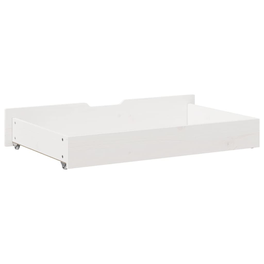 vidaXL Συρτάρια Κρεβατιού 2 τεμ Λευκό 95x55x17 εκ. Μασίφ Ξύλο Πεύκου