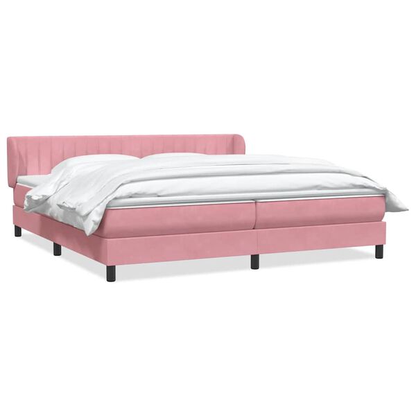 vidaXL Κρεβάτι με στρώματα ροζ 180x220 cm Βελούδινο