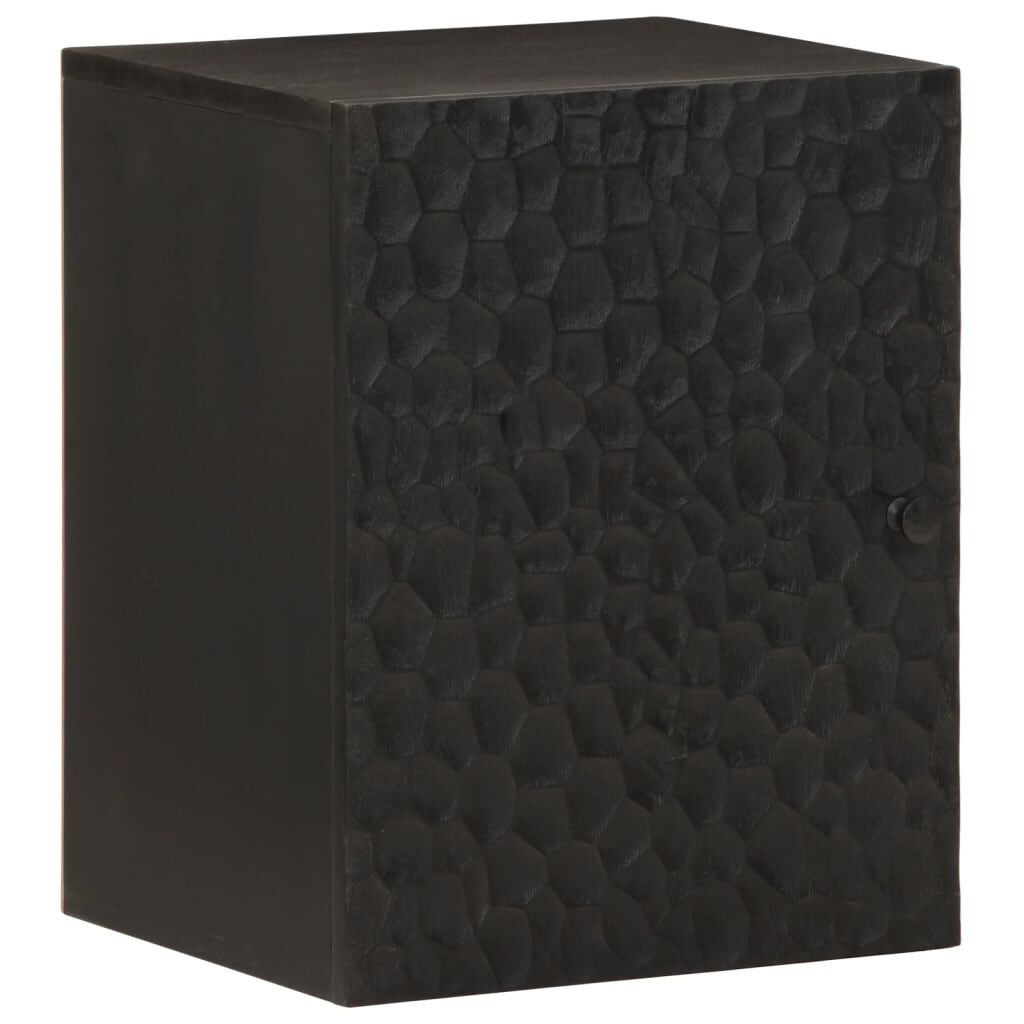 vidaXL Ντουλάπι Μπάνιου Επιτοίχιο Μαύρο 38x33x48 εκ. Μασίφ Ξύλο Μάνγκο