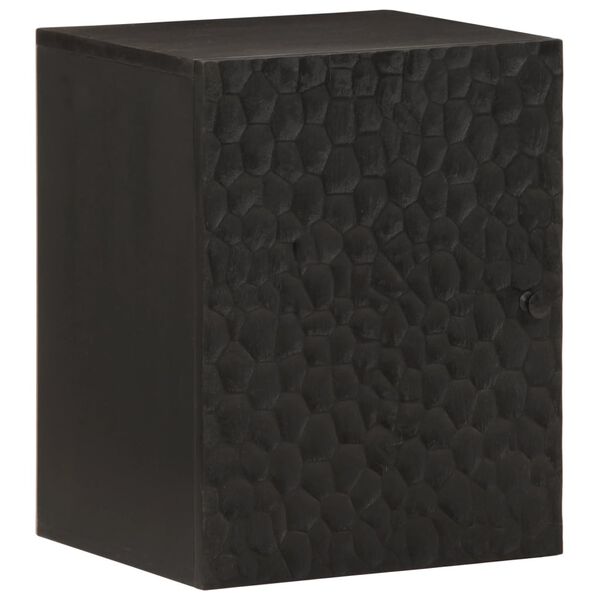 vidaXL Ντουλάπι Μπάνιου Επιτοίχιο Μαύρο 38x33x48 εκ. Μασίφ Ξύλο Μάνγκο