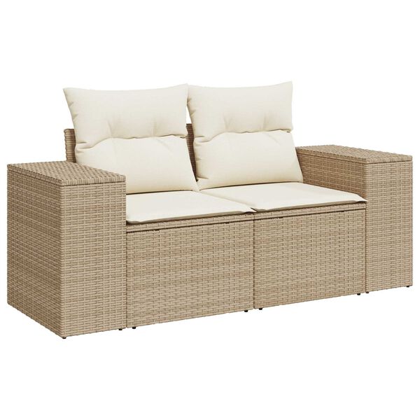 vidaXL Σετ Καναπέ Κήπου 9 pcs Μπεζ συνθετικό ρατάν