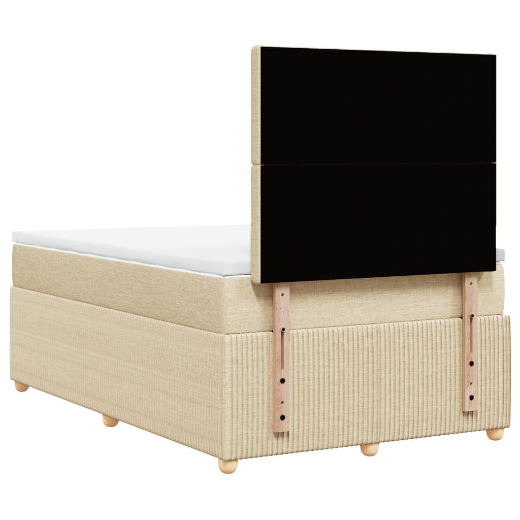 vidaXL Κρεβάτι Boxspring με Στρώμα Κρεμ 120x190 εκ. Υφασμάτινο
