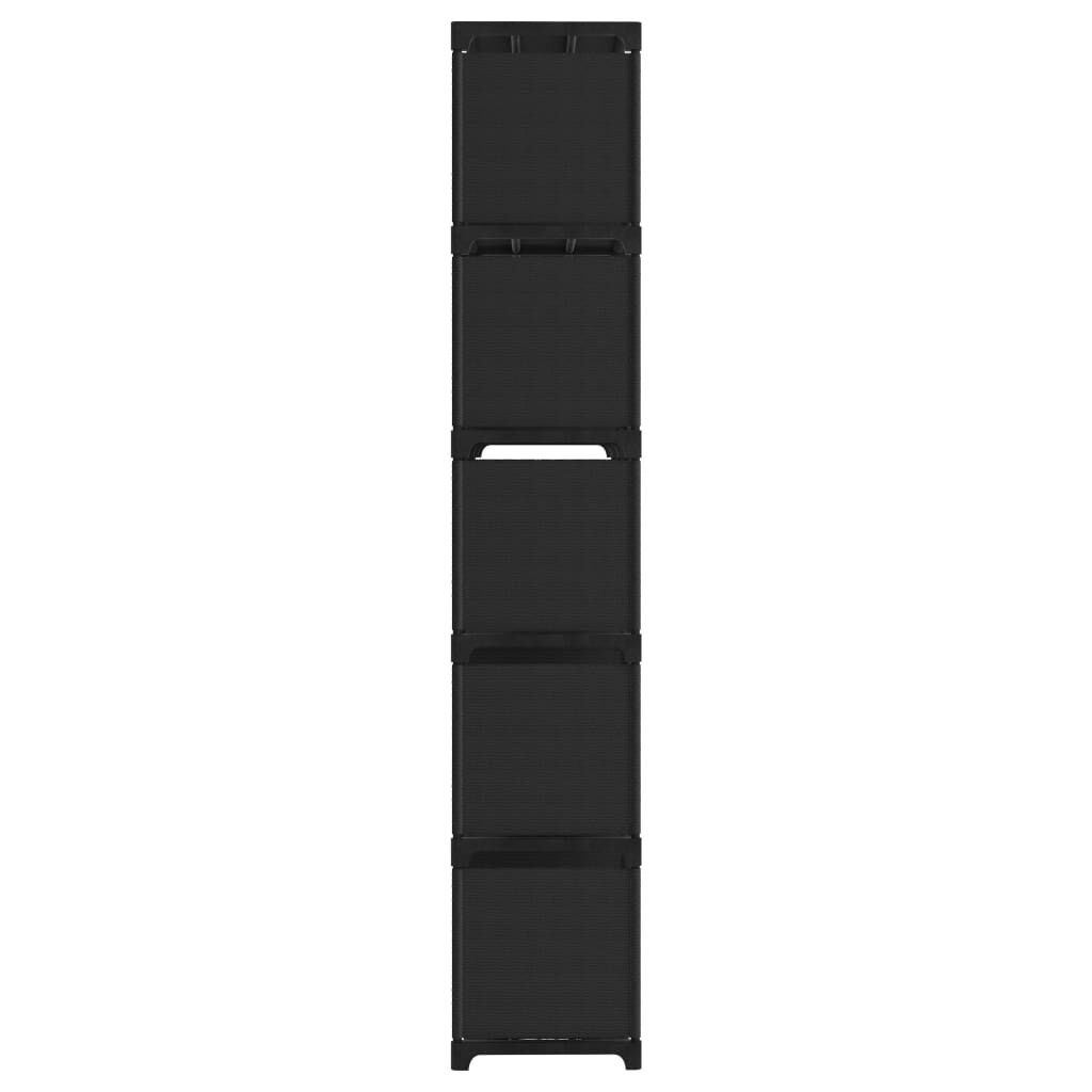 vidaXL Ραφιέρα με 15 Κύβους & Κουτιά Μαύρη 103x30x175,5 εκ. Υφασμάτινη
