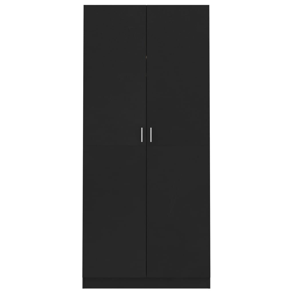 vidaXL Ντουλάπα Μαύρη 90 x 52 x 200 εκ. από Επεξ. Ξύλο