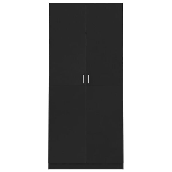 vidaXL Ντουλάπα Μαύρη 90 x 52 x 200 εκ. από Επεξ. Ξύλο