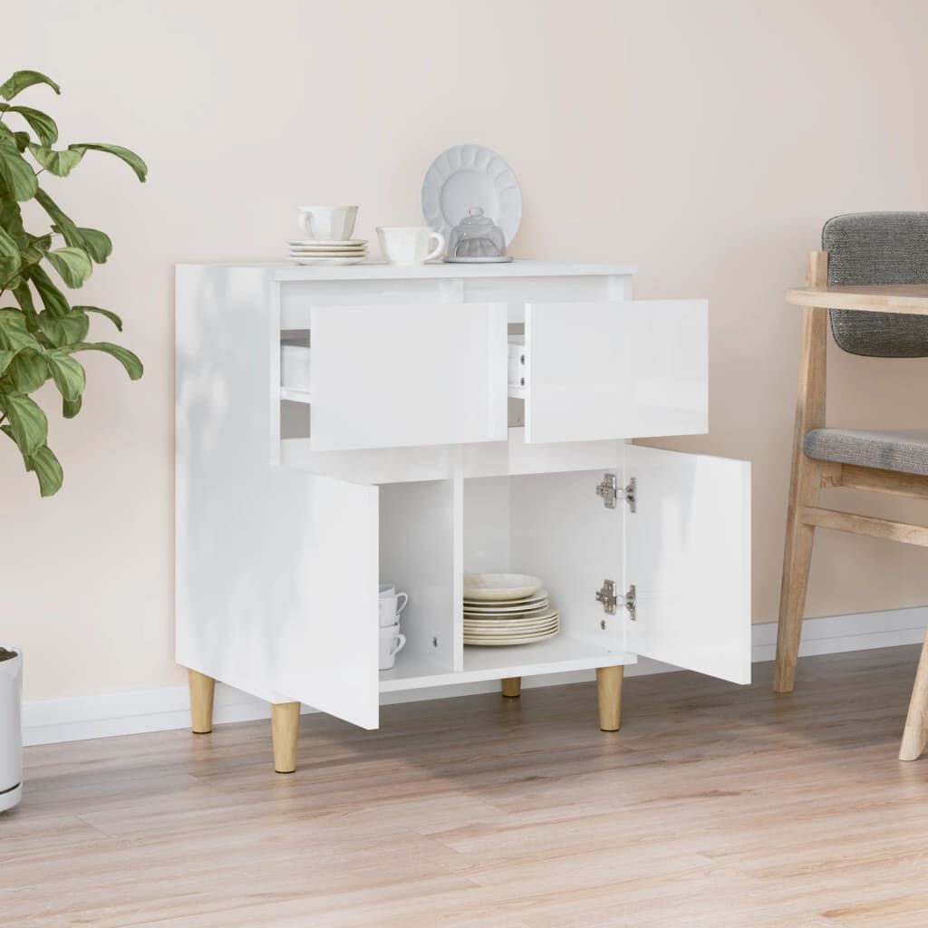 vidaXL Ντουλάπι Γυαλιστερό Λευκό 60x35x70 εκ. από Επεξεργασμένο Ξύλο