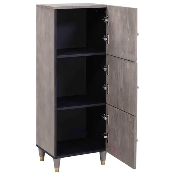 vidaXL Highboard Γκρι και Χρυσό 40 x 33.5 x 110 εκ Μασίφ ξύλο μάνγκο