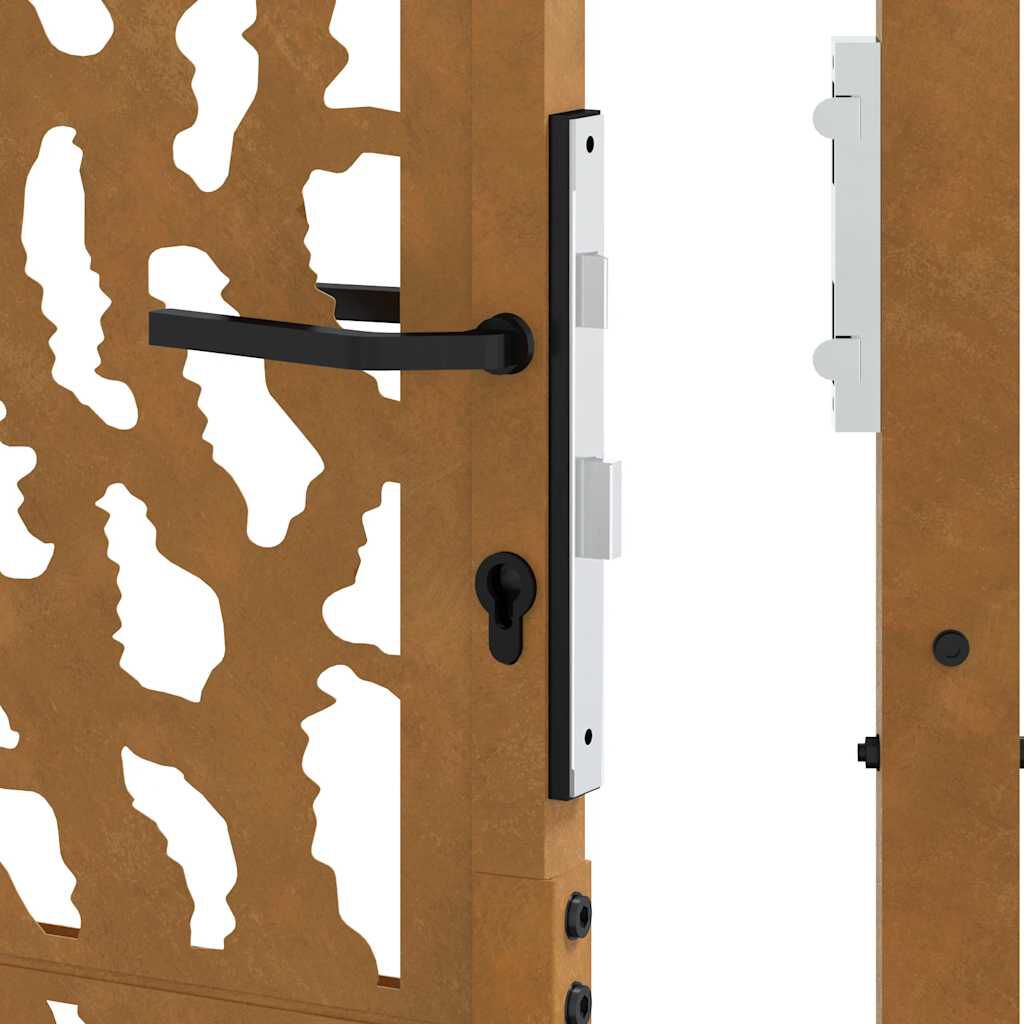 vidaXL Πύλη κήπου 105x105 cm από διαβρωμένο χάλυβα με σχέδιο ίχνος