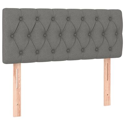 vidaXL Κρεβάτι Boxspring με Στρώμα Σκούρο Γκρι 100x200 εκ. Υφασμάτινο