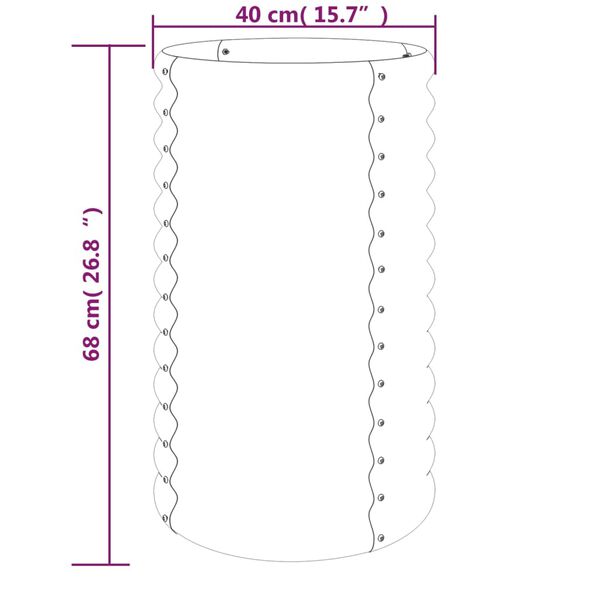 vidaXL Ζαρντινιέρα Πράσινη 40x40x68 εκ. Γαλβανισμένος χάλυβας