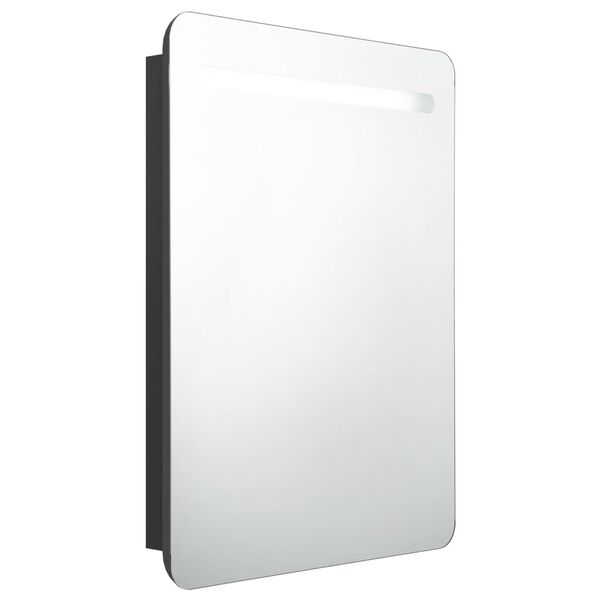 vidaXL Καθρέφτης Μπάνιου με Ντουλάπι / LED Μαύρο 60 x 11 x 80 εκ.