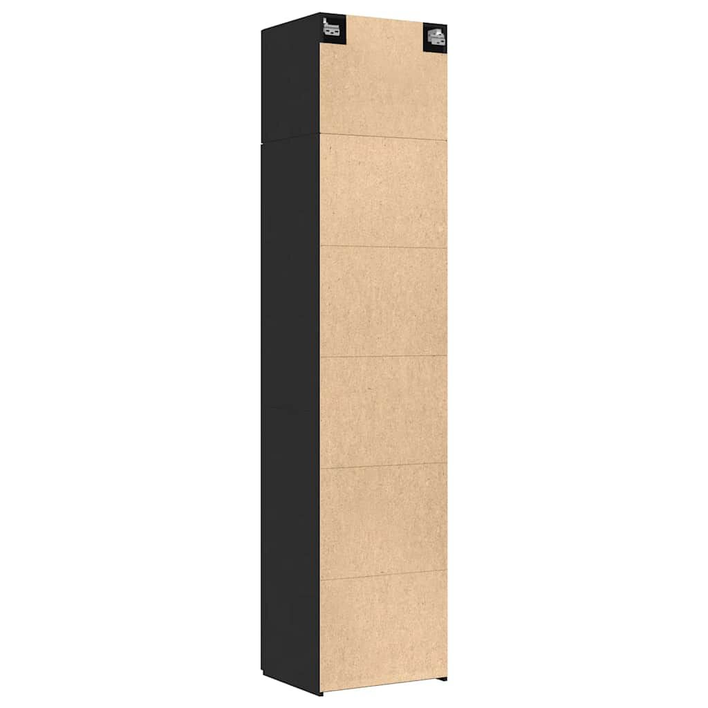 vidaXL Ντουλάπι Αποθήκευσης Στενό Μαύρο 50x42,5x225 εκ. Επεξεργ. Ξύλο