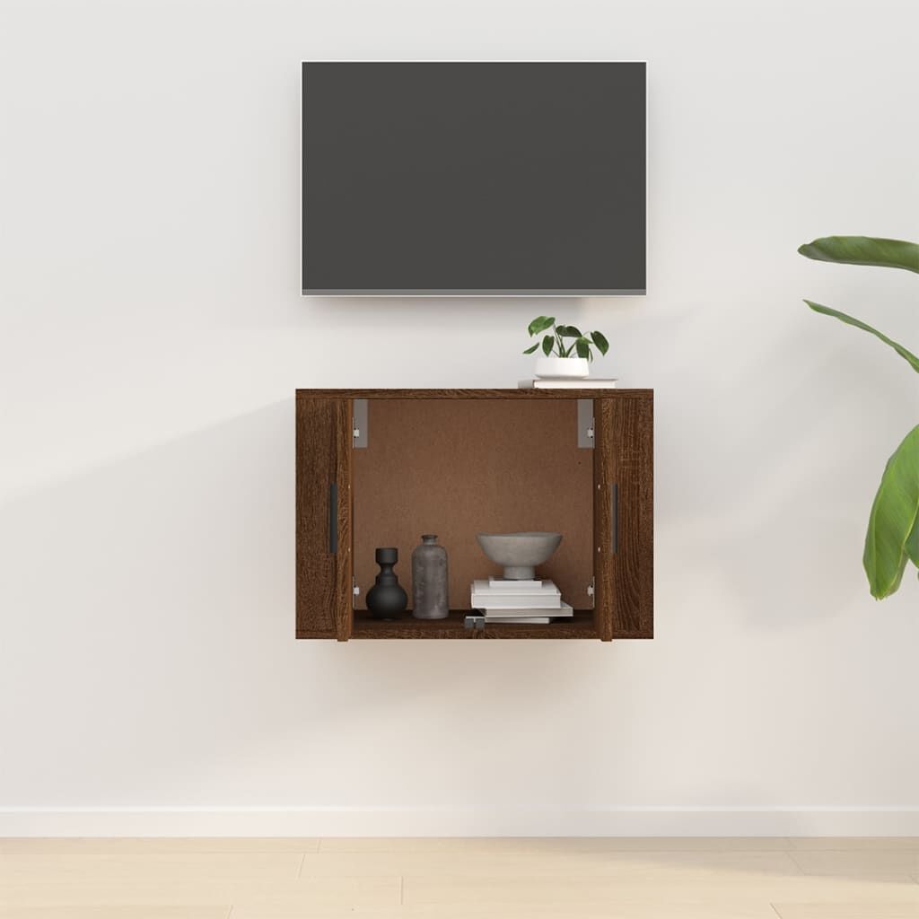 vidaXL Έπιπλο Τηλεόρασης Επιτοίχιο Καφέ Δρυς 57x34,5x40 εκ.