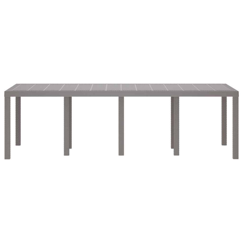 vidaXL Τραπέζι Κήπου Ανοιχτό Γκρι 250x100x73 εκ. Πολυ Ράτταν