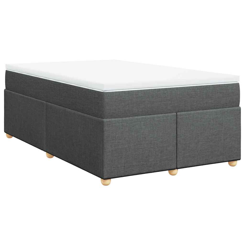 vidaXL Κρεβάτι Boxspring με Στρώμα Σκούρο Γκρι 120x190 εκ Υφασμάτινο