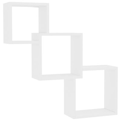 vidaXL Ράφια Κύβοι Τοίχου Λευκά 68x15x68 εκ. από Μοριοσανίδα