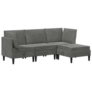 vidaXL &Sigma;&epsilon;&tau; &Epsilon;&pi;ί&pi;&lambda;&omega;&nu; &Sigma;&alpha;&lambda;&omicron;&nu;&iota;&omicron;ύ &mu;&epsilon; &mu;&alpha;&xi;&iota;&lambda;ά&rho;&iota; 4 pcs &Sigma;&kappa;&omicron;ύ&rho;&omicron; &Gamma;&kappa;&rho;&iota; &Beta;&epsilon;&lambda;&omicron;ύ&delta;&omicron;