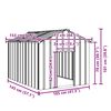 vidaXL Σπιτάκι σκύλου με οροφή 113x153x101 cm Γαλβανισμένος χάλυβας