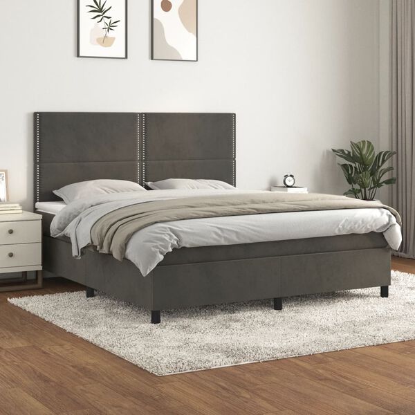 vidaXL &Kappa;&rho;&epsilon;&beta;ά&tau;&iota; Boxspring &mu;&epsilon; &Sigma;&tau;&rho;ώ&mu;&alpha; &Sigma;&kappa;&omicron;ύ&rho;&omicron; &Gamma;&kappa;&rho;&iota; 160x200 &epsilon;&kappa;. &Beta;&epsilon;&lambda;&omicron;ύ&delta;&iota;&nu;&omicron;