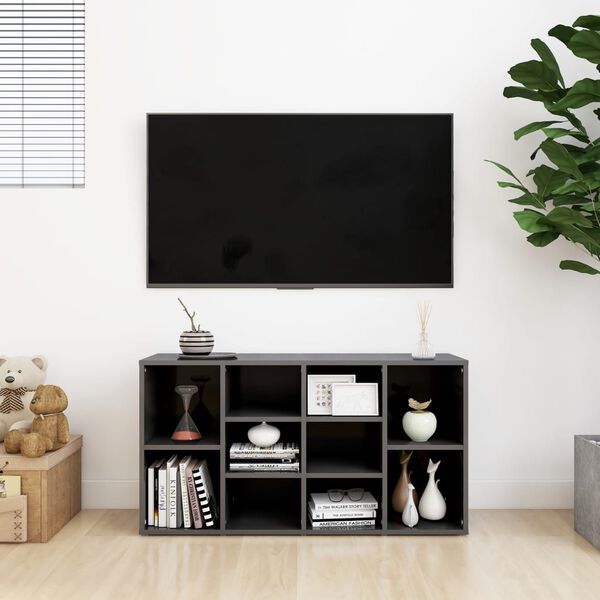 vidaXL Παπουτσοθήκη Γυαλιστερό Γκρι 103x30x55 εκ. από Μοριοσανίδα