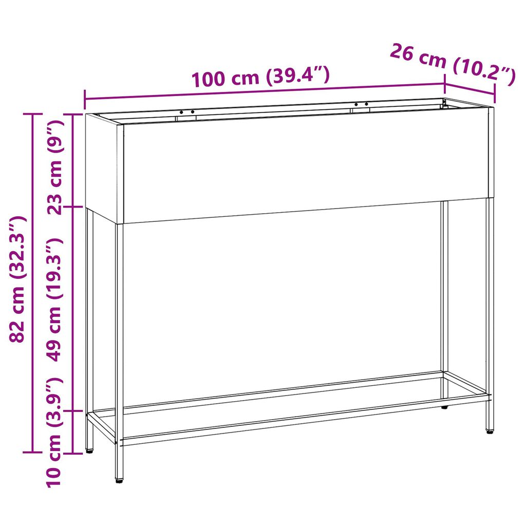 vidaXL Υψωμένος Κήπος 100x26x82 εκ Ελιά Χάλυβας