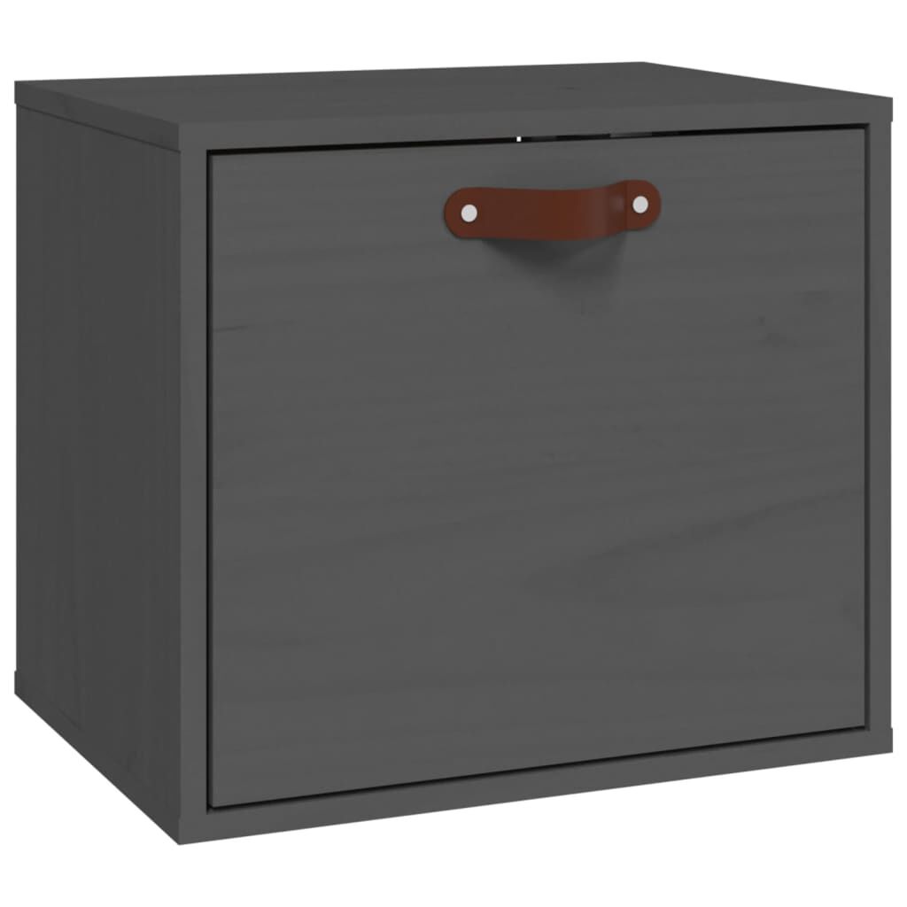 vidaXL Ντουλάπι Τοίχου Γκρι 40x30x35 εκ. από Μασίφ Ξύλο Πεύκου