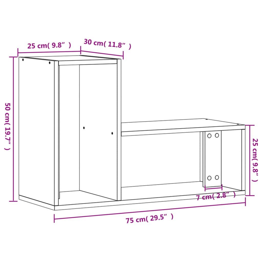 vidaXL Έπιπλα Τηλεόρασης 2 τεμ. Λευκά 75x30x50 εκ. Επεξεργασμένο Ξύλο