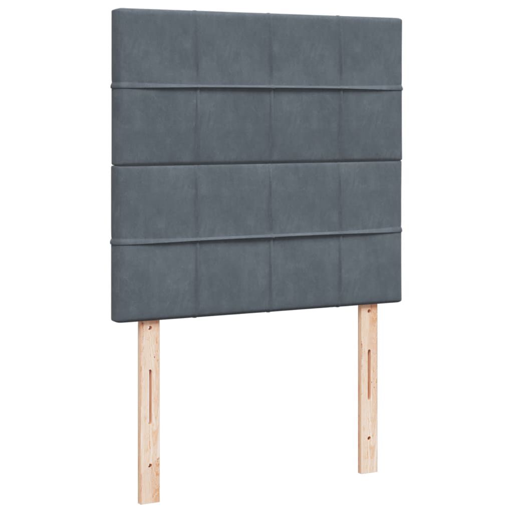 vidaXL Κρεβάτι Boxspring με Στρώμα Σκούρο Γκρι 80x200 εκ. Βελούδινο