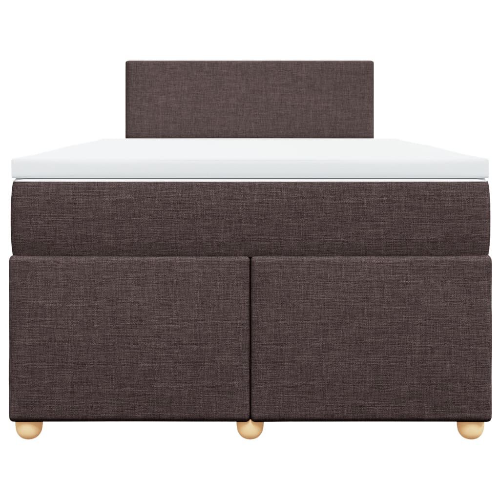 vidaXL Κρεβάτι Boxspring με Στρώμα Σκούρο Καφέ 120x190 εκ Υφασμάτινο