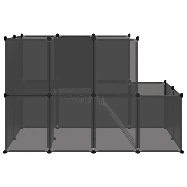 vidaXL Κλουβί Μικρών Ζώων Μαύρο 142x74x93 εκ. Πολυπροπυλένιο/Ατσάλι