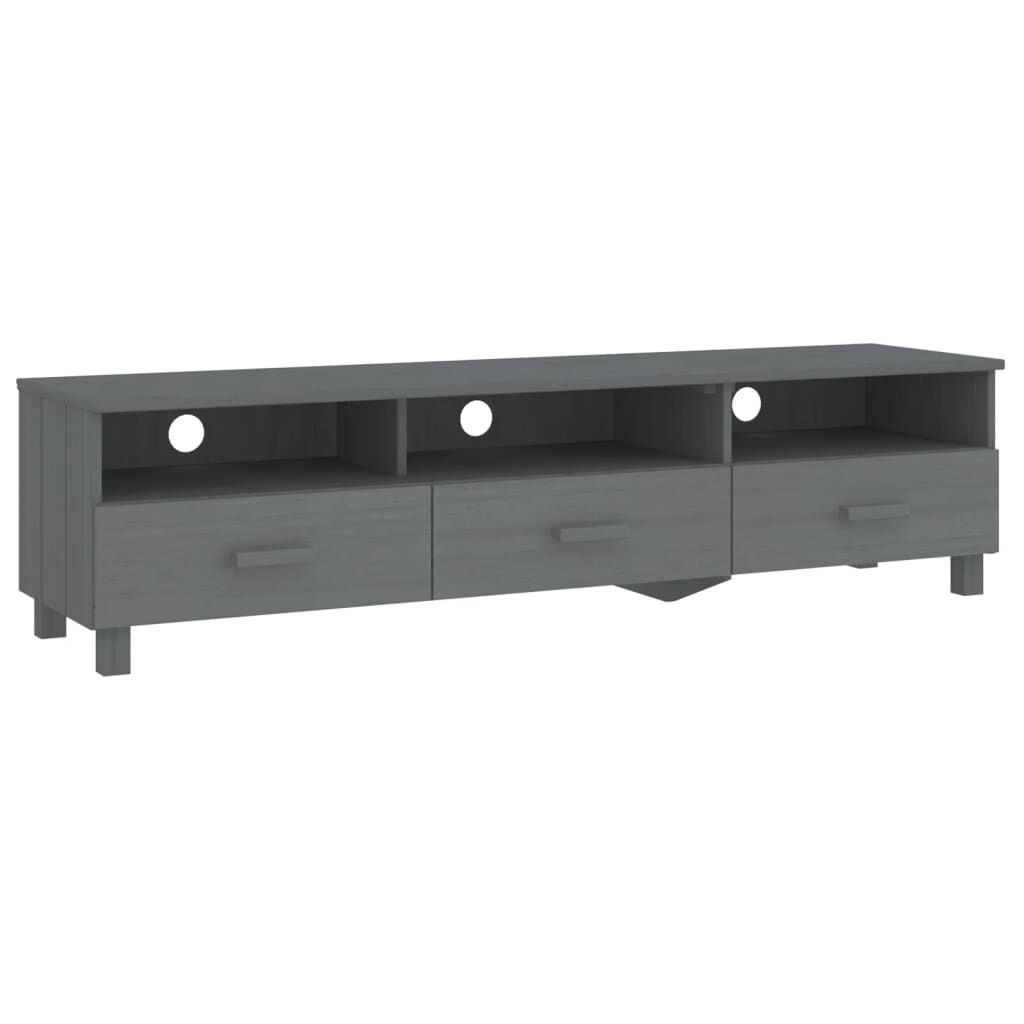 vidaXL Έπιπλο Τηλεόρασης HAMAR Σκ. Γκρι 158x40x40εκ. Μασίφ Ξύλο Πεύκου