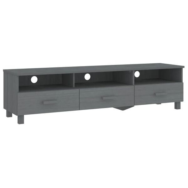 vidaXL Έπιπλο Τηλεόρασης HAMAR Σκ. Γκρι 158x40x40εκ. Μασίφ Ξύλο Πεύκου