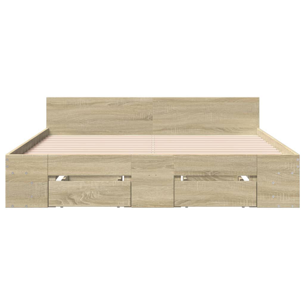 vidaXL Πλαίσιο Κρεβατιού με συρτάρια Sonoma Δρυς 140x200εκ. Επεξ. Ξύλο