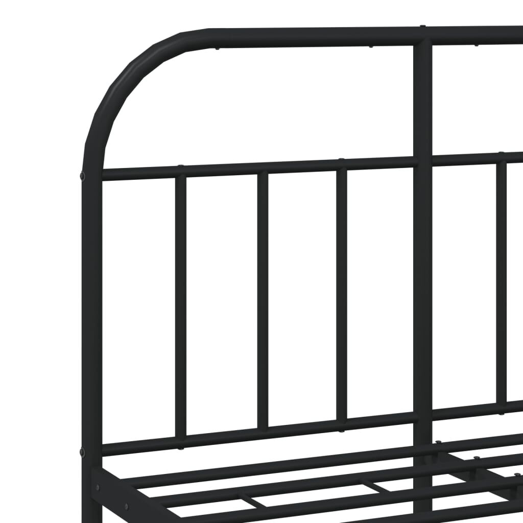 vidaXL Πλαίσιο Κρεβατιού με Κεφαλάρι Μαύρο 120 x 200 εκ. Μεταλλικό