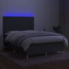 vidaXL &Kappa;&rho;&epsilon;&beta;ά&tau;&iota; Boxspring &mu;&epsilon; &Sigma;&tau;&rho;ώ&mu;&alpha; & LED &Sigma;&kappa;.&Gamma;&kappa;&rho;&iota; 140x200 &epsilon;&kappa; &Upsilon;&phi;&alpha;&sigma;&mu;ά&tau;&iota;&nu;&omicron;