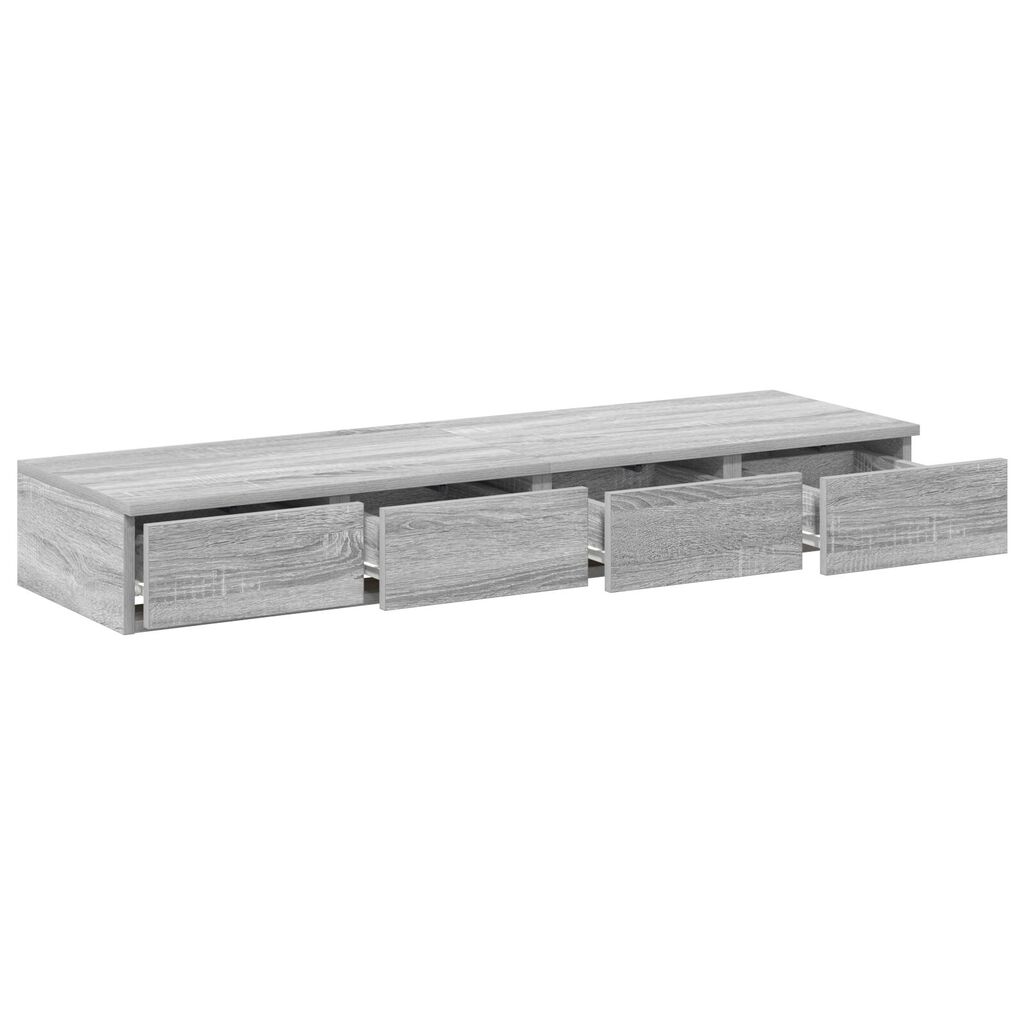 vidaXL Συρτάρια Κρεβατιού Γκρι Σονομά 120x36,5x16,5 cm Επεξεργασμένο Ξύλο