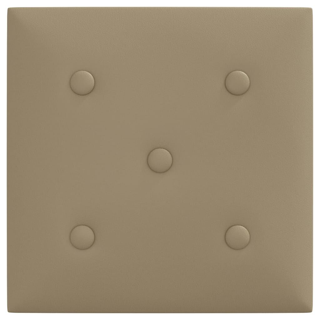 vidaXL Πάνελ Τοίχου 12 τεμ. Καπουτσίνο 30 x 30 εκ. 1,08 μ² Συνθ. Δέρμα