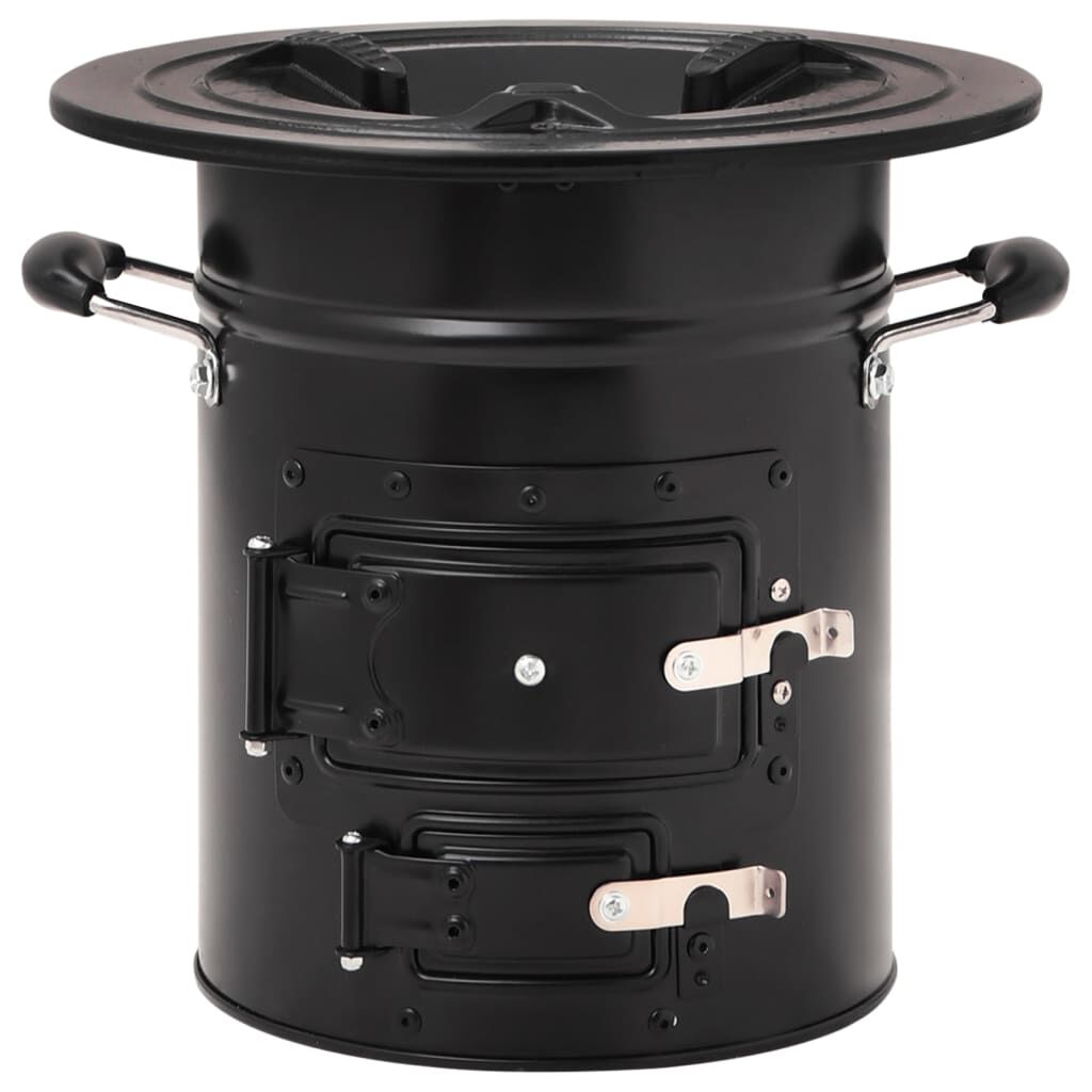 vidaXL Ξυλόσομπα Για Κάμπινγκ Μαύρη 50 x 33,5 x 30,5 εκ. από Ατσάλι