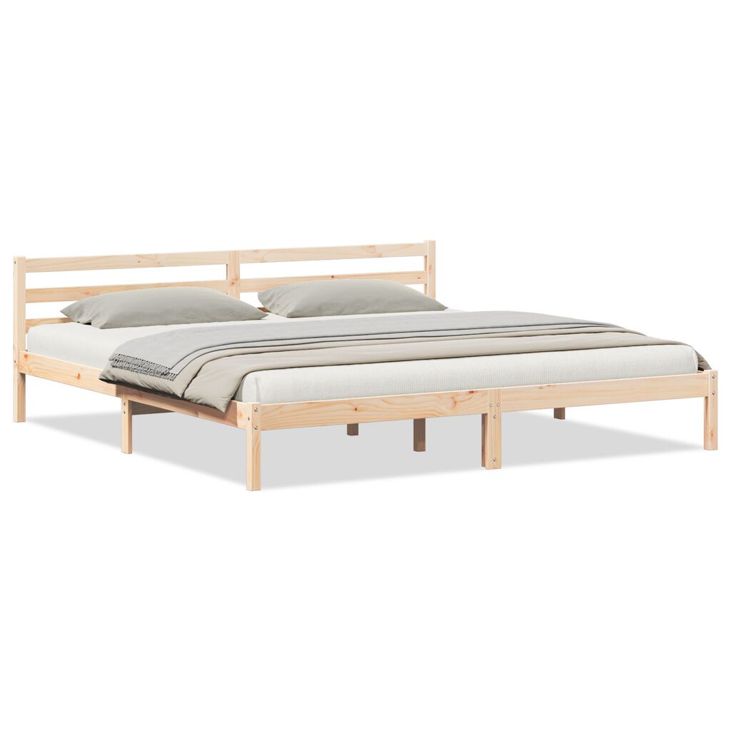 vidaXL Κρεβάτι με Κεφαλάρι 180x220 εκ. Μασίφ Ξύλο Πεύκου