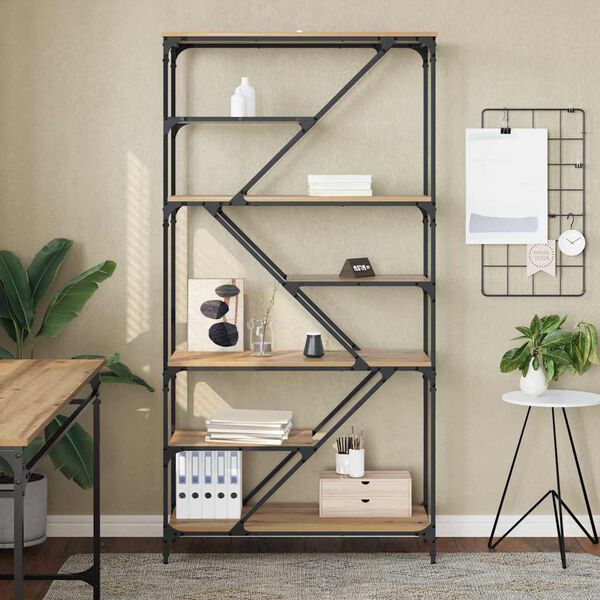 vidaXL &Rho;ά&phi;&iota; &Beta;&iota;&beta;&lambda;ί&omega;&nu; Artisan Oak 91 x 36 x 176 &epsilon;&kappa; &Epsilon;&pi;&epsilon;&xi;&epsilon;&rho;&gamma;&alpha;&sigma;&mu;έ&nu;&omicron; &xi;ύ&lambda;&omicron;