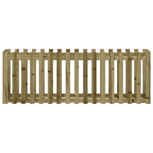 vidaXL Ζαρντινιέρα με Σχέδιο Φράχτη 200x50x70εκ. Εμποτισμ. Ξύλο Πεύκου