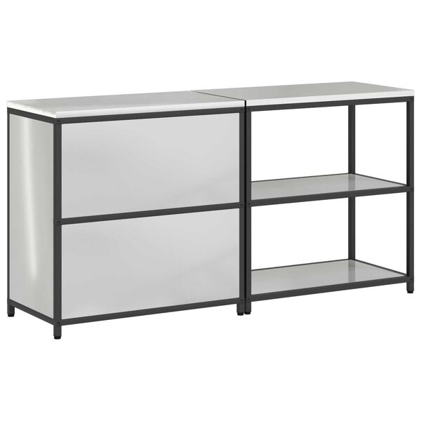 vidaXL Σετ Αποθήκευσης Κουζίνας με ράφι 2 pcs Ασημί 150 x 50 x 92 εκ.