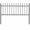 vidaXL Φράχτης Κήπου με Κορυφή Δόρυ Μαύρος Ατσάλινος 181 x 80 εκ.